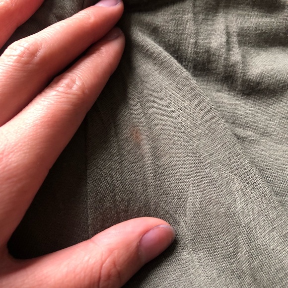 SOLD Olive Green Knot-Front Pencil Skirt - Picture 7 of 7